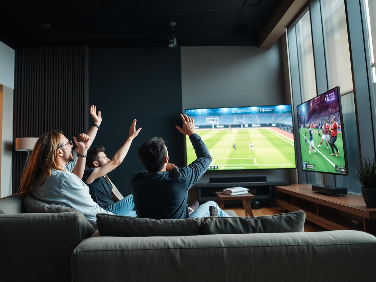 Live sports on screen